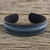 Men's leather cuff bracelet, 'Rugged Simplicity' - Men's Handcrafted Teal Leather Cuff Bracelet from Thailand (image 2) thumbail