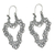 Sterling silver hoop earrings, 'Exquisite Heart' - Handcrafted Sterling Silver Scrollwork Heart Hoop Earrings