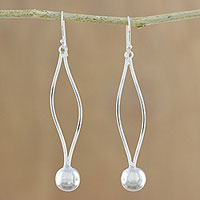 Sterling silver dangle earrings, 'Shining Pendulum'