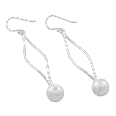 Sterling silver dangle earrings, 'Shining Pendulum' - Sterling Silver Pendulum Dangle Earrings from Thailand