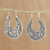 Sterling silver hoop earrings, 'Lanna Flower' - Floral Sterling Silver Hoop Earrings from Thailand thumbail