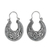 Sterling silver hoop earrings, 'Lanna Flower' - Floral Sterling Silver Hoop Earrings from Thailand (image 2a) thumbail