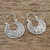 Sterling silver hoop earrings, 'Lanna Flower' - Floral Sterling Silver Hoop Earrings from Thailand (image 2b) thumbail