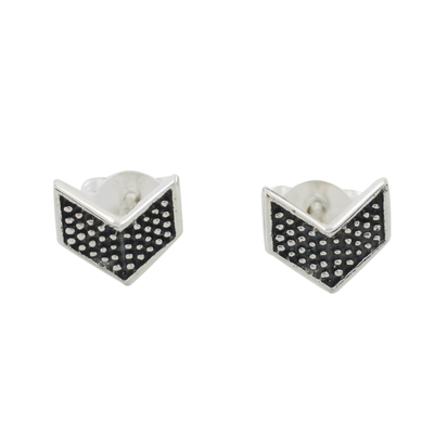 Sterling Silver Chevron Stud Earrings from Thailand