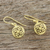 Gold plated sterling silver dangle earrings, 'Interconnected in Gold' - Gold Plated Sterling Silver Labyrinth Circle Dangle Earrings (image 2b) thumbail