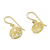 Gold plated sterling silver dangle earrings, 'Interconnected in Gold' - Gold Plated Sterling Silver Labyrinth Circle Dangle Earrings (image 2c) thumbail
