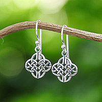 Featured review for Sterling silver dangle earrings, Celtic Style