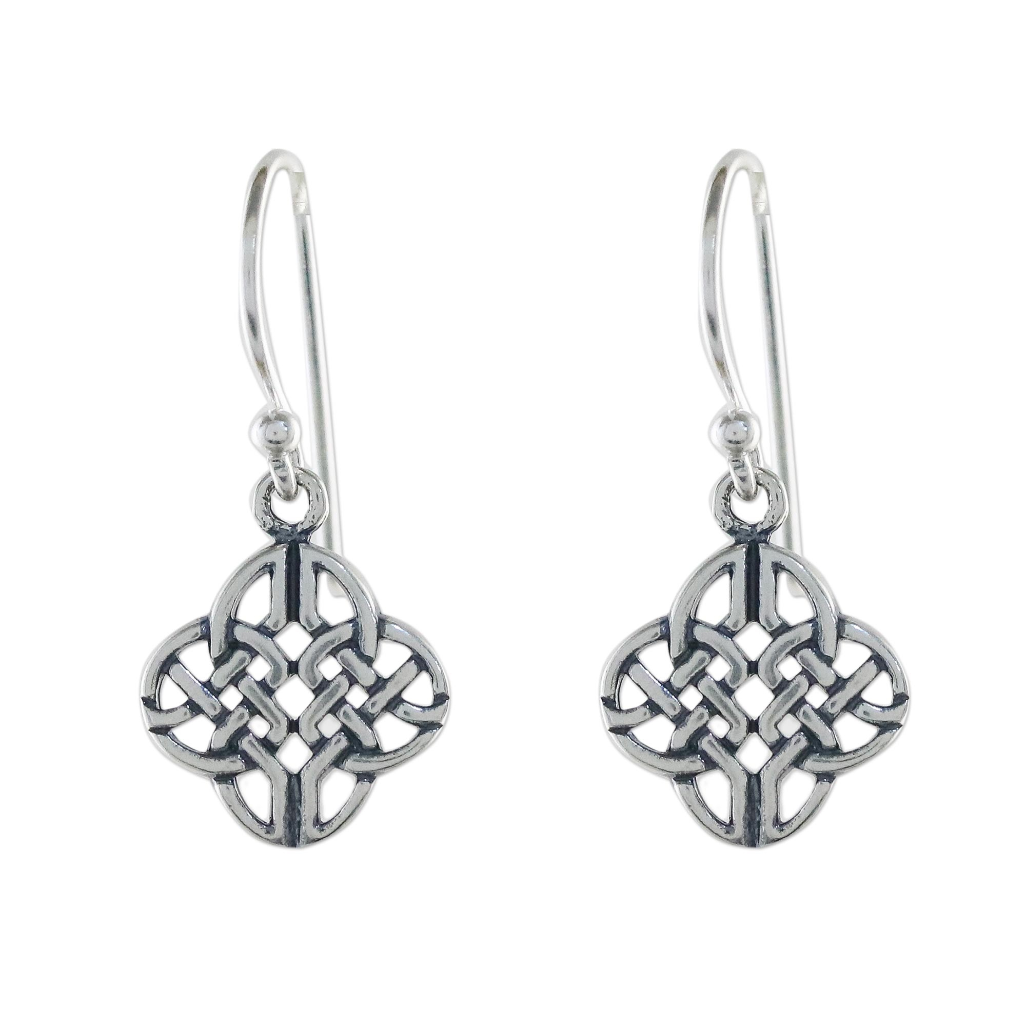 Celtic Knot Sterling Silver Dangle Earrings from Thailand - Celtic ...