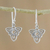 Sterling silver dangle earrings, 'Triangle Knots' - Triangular Sterling Silver Celtic Knot Dangle Earrings