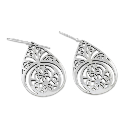 Sterling silver dangle earrings, 'Merry Bloom' - Sterling Silver Dangle Earrings Crafted in Thailand