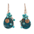 Agate beaded dangle earrings, 'Ocean Dance' - Agate and Calcite Beaded Dangle Earrings from Thailand (image 2a) thumbail