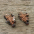 Rose gold accented tiger's eye and jasper dangle earrings, 'Delightful Cluster' - Tiger's Eye and Jasper Dangle Earrings from Thailand (image 2b) thumbail