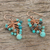Rose gold accented serpentine and agate dangle earrings, 'Delightful Cluster' - Serpentine and Agate Dangle Earrings from Thailand