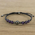 Amethyst beaded bracelet, 'Calm and Tranquil' - Floral Amethyst and Karen Silver Beaded Bracelet thumbail