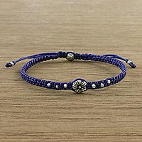 Featured review for Silver beaded macrame bracelet, Floral Serenity