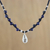 Lapis lazuli beaded pendant necklace, 'Lapis Destiny' - Lapis Lazuli Beaded Pendant Necklace with Hill Tribe Silver