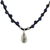 Lapislazuli-Perlen-Anhänger-Halskette, 'Lapis Schicksal'. - Lapislazuli-Perlenanhänger-Halskette mit Hill Tribe Silber