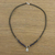 Lapis lazuli beaded pendant necklace, 'Lapis Destiny' - Lapis Lazuli Beaded Pendant Necklace with Hill Tribe Silver (image 2b) thumbail