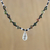 Unakite beaded pendant necklace, 'Unakite Destiny' - Unakite Beaded Pendant Necklace with Hill Tribe Silver (image 2) thumbail