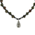 Unakite beaded pendant necklace, 'Unakite Destiny' - Unakite Beaded Pendant Necklace with Hill Tribe Silver thumbail