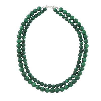 Halskette aus Quarzperlen - Doppelsträngige Quarz-Perlenkette aus Thailand