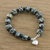 Jasper and onyx beaded bracelet, 'Dalmatian Squares' - Jasper and Onyx Beaded Bracelet from Thailand (image 2) thumbail