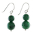 Quartz beaded dangle earrings, 'Jungle Spheres' - Green Quartz Beaded Dangle Earrings from Thailand thumbail