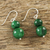 Quartz beaded dangle earrings, 'Jungle Spheres' - Green Quartz Beaded Dangle Earrings from Thailand