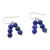 Lapis lazuli beaded dangle earrings, 'Midnight Mood' - Lapis Lazuli Beaded Dangle Earrings from Thailand
