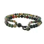 Agate beaded bracelet, 'Double Beauty' - Adjustable Agate Beaded Bracelet from Thailand