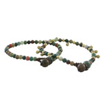 Agate beaded bracelets, 'Beautiful Forever' (pair) - Agate Beaded Bracelets from Thailand (Pair)