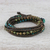 Serpentine and unakite beaded wrap bracelet, 'Voice of the Forest' - Serpentine and Unakite Beaded Wrap Bracelet thumbail