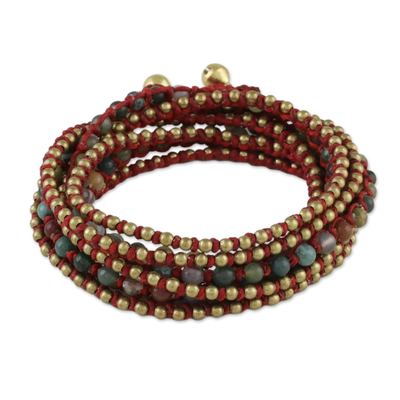 Agate beaded wrap bracelet, 'Boho Dream' - Agate Beaded Wrap Bracelet