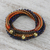 Lapis lazuli beaded wrap bracelet, 'Bohemian Bells' - Boho Lapis Lazuli Beaded Wrap Bracelet from Thailand (image 2b) thumbail