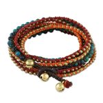 Serpentine beaded wrap bracelet, 'Boho Holiday' - Boho Serpentine Beaded Wrap Bracelet from Thailand