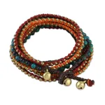 Serpentine beaded wrap bracelet, 'Boho Holiday' - Boho Serpentine Beaded Wrap Bracelet from Thailand