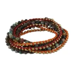 Agate beaded wrap bracelet, 'Boho Holiday' - Boho Agate Beaded Wrap Bracelet from Thailand