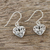 Sterling silver dangle earrings, 'Heartfelt Beauty' - Artisan Crafted Sterling Silver Heart Earrings from Thailand