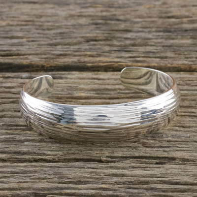 Sterling silver cuff bracelet, Relaxing Day