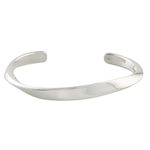 Sterling silver cuff bracelet, 'Space Wave' - Wavy Sterling Silver Cuff Bracelet from Thailand