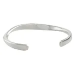 Sterling silver cuff bracelet, 'Space Wave' - Wavy Sterling Silver Cuff Bracelet from Thailand