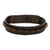 Leather wristband bracelet, 'Tenacious Nature in Brown' - Handmade Leather Wristband Bracelet in Brown from Thailand thumbail
