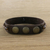 Leather wristband bracelet, 'Tenacious Nature in Brown' - Handmade Leather Wristband Bracelet in Brown from Thailand (image 2b) thumbail