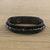 Leather wristband bracelet, 'Tenacious Nature in Dark Brown' - Handmade Leather Wristband Bracelet in Dark Brown (image 2) thumbail