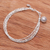 Silver beaded bracelet, 'Karen Rivers' - Karen Silver Beaded Bracelet from Thailand (image 2b) thumbail