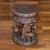 Wood stool, 'Around the Tree in Brown' - Wood Stool of Elephants Around a Tree in Brown from Thailand thumbail