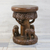 Wood stool, 'Around the Tree in Brown' - Wood Stool of Elephants Around a Tree in Brown from Thailand (image 2b) thumbail