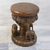 Wood stool, 'Around the Tree in Brown' - Wood Stool of Elephants Around a Tree in Brown from Thailand (image 2c) thumbail
