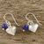 Lapis lazuli dangle earrings, 'Love For Midnight' - Lapis Lazuli Heart Dangle Earrings from Thailand