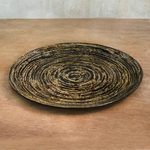 Lacquered bamboo decorative plate, 'Return to Nature' - Lacquered Bamboo Decorative Plate in Brown from Thailand